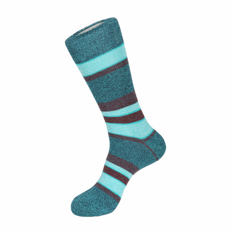 Double Stripe Boot Sock // Teal + Multicolor