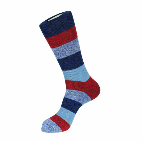 Wide Stripe Boot Sock // Red + Blue + Multicolor