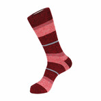 Trail Stripe Boot Sock // Red + Multicolor