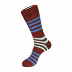 Cordial Stripe Boot Sock // Orange + Multicolor