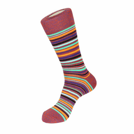Limitless Stripe Boot Sock // Dark Orange + Multicolor