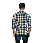 Matthew Button-Up Shirt // Navy + Yellow (2XL)