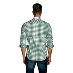 Michael Button-Up Shirt // Green + White (S)