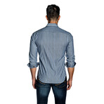 Otis Button-Up Shirt // Navy + Gray (S)