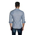 Joseph Button-Up Shirt // White + Navy (S)
