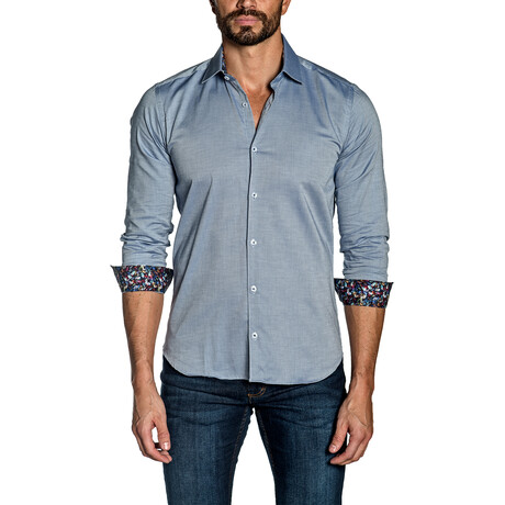 Carter Long Sleeve Button Up Shirt // Oxford Blue (S)