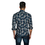 Darren Floral Button-Up Shirt // Navy (L)