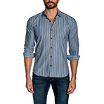Otis Button-Up Shirt // Navy + Gray (S)
