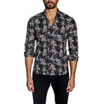 Daniel Floral Button-Up Shirt // Black (S)