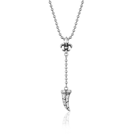 Stainless Steel Fleur de Lys Necklace // 24"