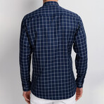Kamden Button Up Shirt // Dark Blue + White (Medium)