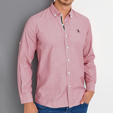 Louis Button Up Shirt // Burgundy (Medium)