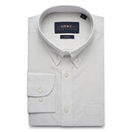 Striped Pocket Button-Up Shirt // Gray + White (M)