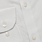 Striped Pocket Button-Up Shirt // Gray + White (M)