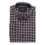 Checkered Button-Up Shirt // Red + Blue (L)