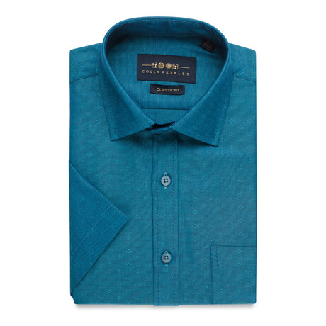 Checkered Button-Up Shirt // Blue (S)