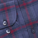Checkered Pocket Button-Up Shirt // Red + Blue (XL)
