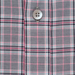 Checkered Button-Up Shirt // Gray + Red (L)