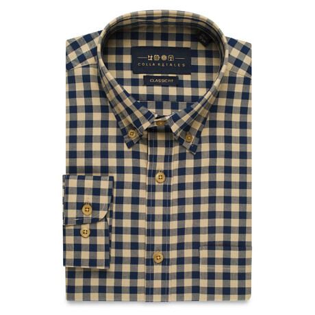 Checkered Button-Up Shirt // Yellow + Black (S)