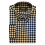 Checkered Button-Up Shirt // Yellow + Black (M)