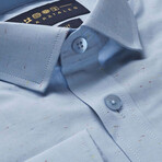Pocket Patterned Button-Up Shirt // Blue (S)
