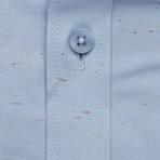 Pocket Patterned Button-Up Shirt // Blue (S)