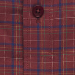 Checkered Pocket Button-Up Shirt // Brown + Navy (S)