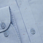 Pocket Patterned Button-Up Shirt // Blue (S)