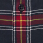 Checkered Pocket Button-Up Shirt // Red + Navy (XL)