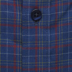 Checkered Pocket Button-Up Shirt // Blue + Red (XL)