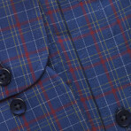 Checkered Pocket Button-Up Shirt // Blue + Red (XL)