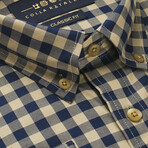 Checkered Button-Up Shirt // Yellow + Black (M)