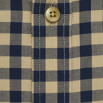 Checkered Button-Up Shirt // Yellow + Black (M)