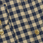 Checkered Button-Up Shirt // Yellow + Black (M)