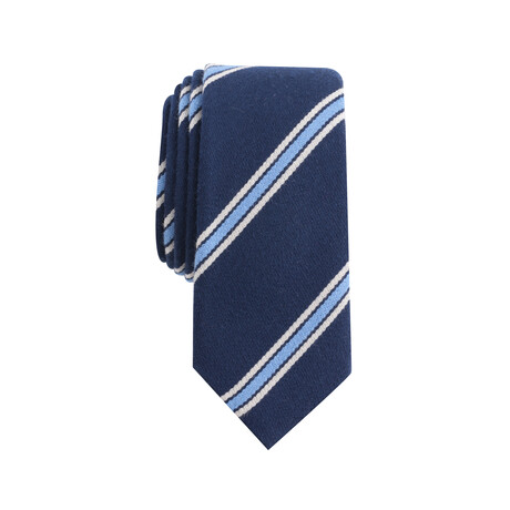 Mocca Stripe Tie // Navy