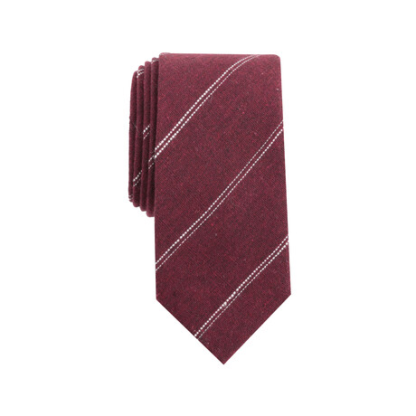 Camino Stripe Tie // Burgundy