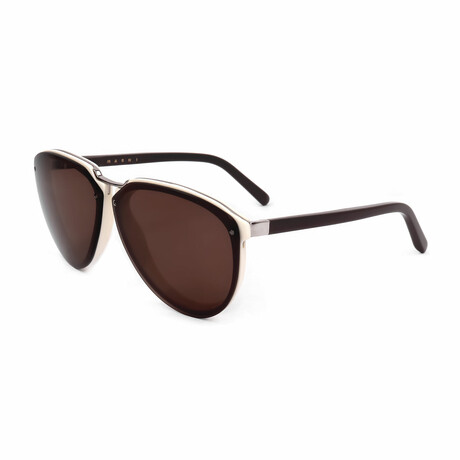 Unisex ME607S Sunglasses // White + Brown