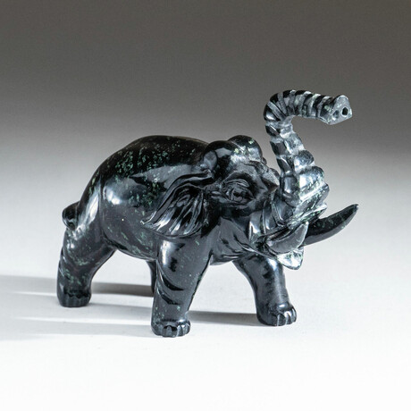 Genuine Polished Hand Carved Nephrite Jade Elephant // Ver. 3