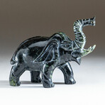 Genuine Polished Hand Carved Nephrite Jade Elephant // Ver. 2