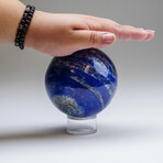 Genuine Polished Lapis Lazuli Sphere + Acrylic Display Stand // Ver. 2