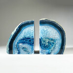 Genuine Blue Banded Agate Bookends