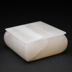 Genuine White Banded Onyx Box + Lid