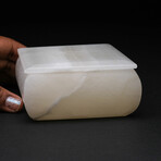 Genuine White Banded Onyx Box + Lid