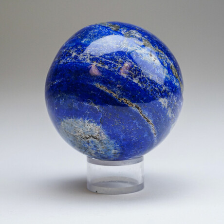 Genuine Polished Lapis Lazuli Sphere + Acrylic Display Stand // Ver. 2