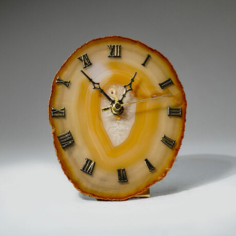 Genuine Large Orange Agate Clock