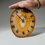 Genuine Large Orange Agate Clock