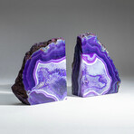 Genuine Purple Banded Agate Bookends