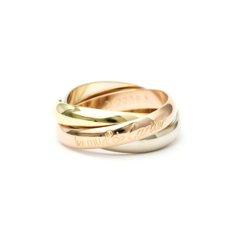 Cartier // 18k White Gold + 18k Rose Gold + 18k Yellow Gold Trinity Ring // Ring Size: 6 // Pre-Owned