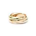 Cartier // 18k White Gold + 18k Rose Gold + 18k Yellow Gold Trinity Ring // Ring Size: 6 // Pre-Owned