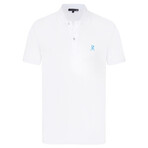 Austin Polo Shirt // White + Turquoise (3XL)